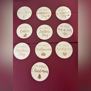 Holiday Milestone Wooden Discs